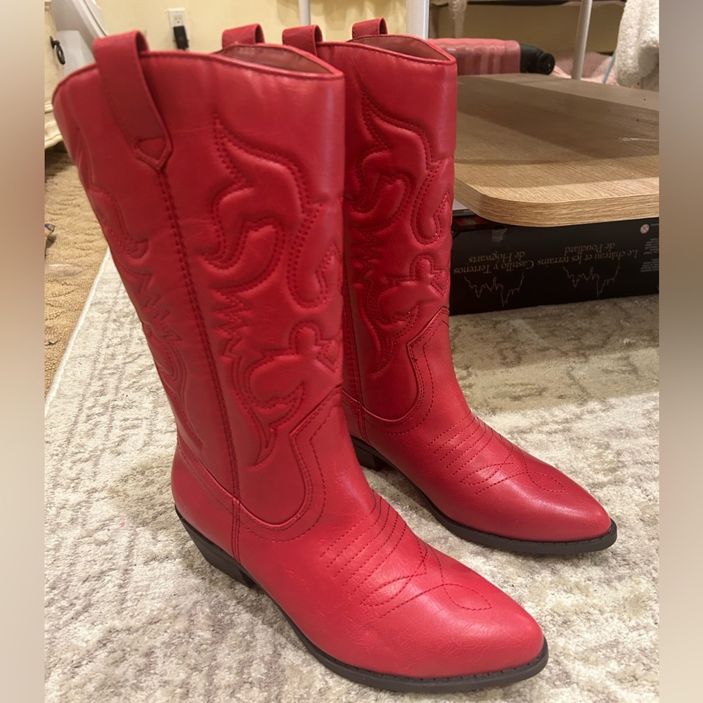Red cowgirl boots